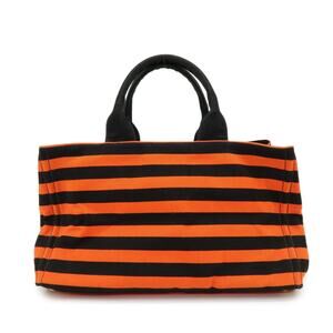 Prada Canapa Large Canvas Tote Bag Orange